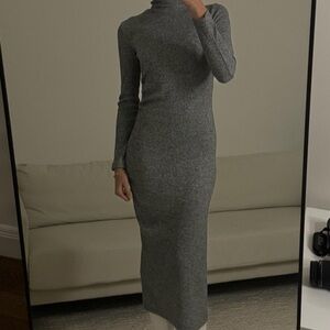 Gray Long Sleeve Women's Dress